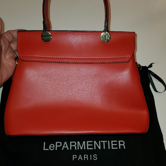 LeParmentier Red Leather Handbag - Picture 3 of 7